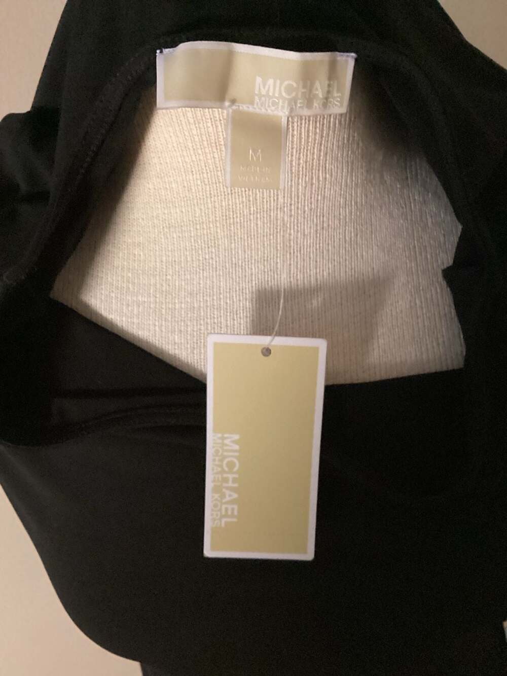 NWT Michael Kors Black Ladder Cut-Out Short Sleeve Top - Picture 4 of 4
